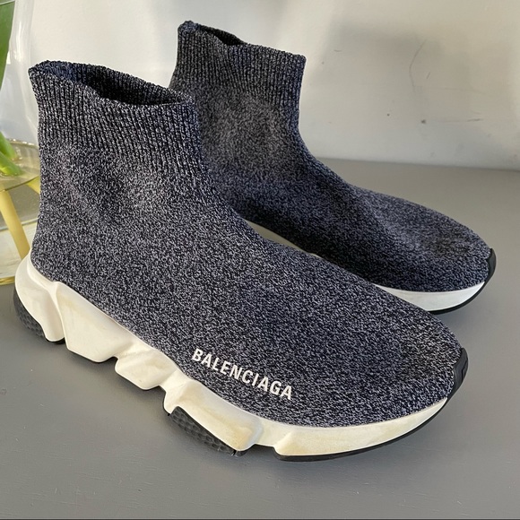 ❌SOLD❌ Balenciaga Speed Trainers Sneakers Black White - Picture 2 of 6